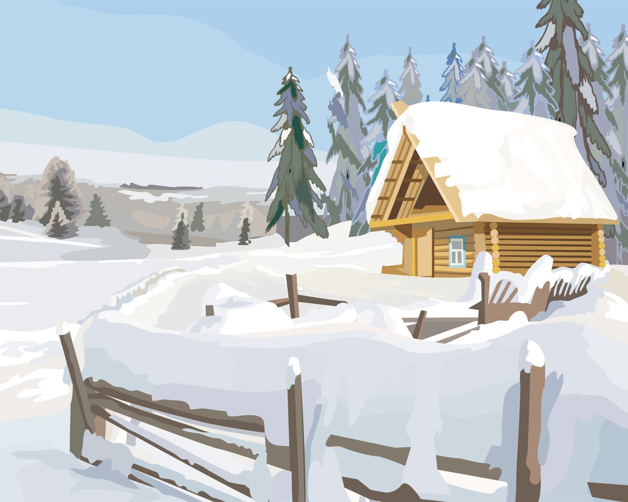 Tapety Vektorové Krajina (3) #6 - 1280x1024