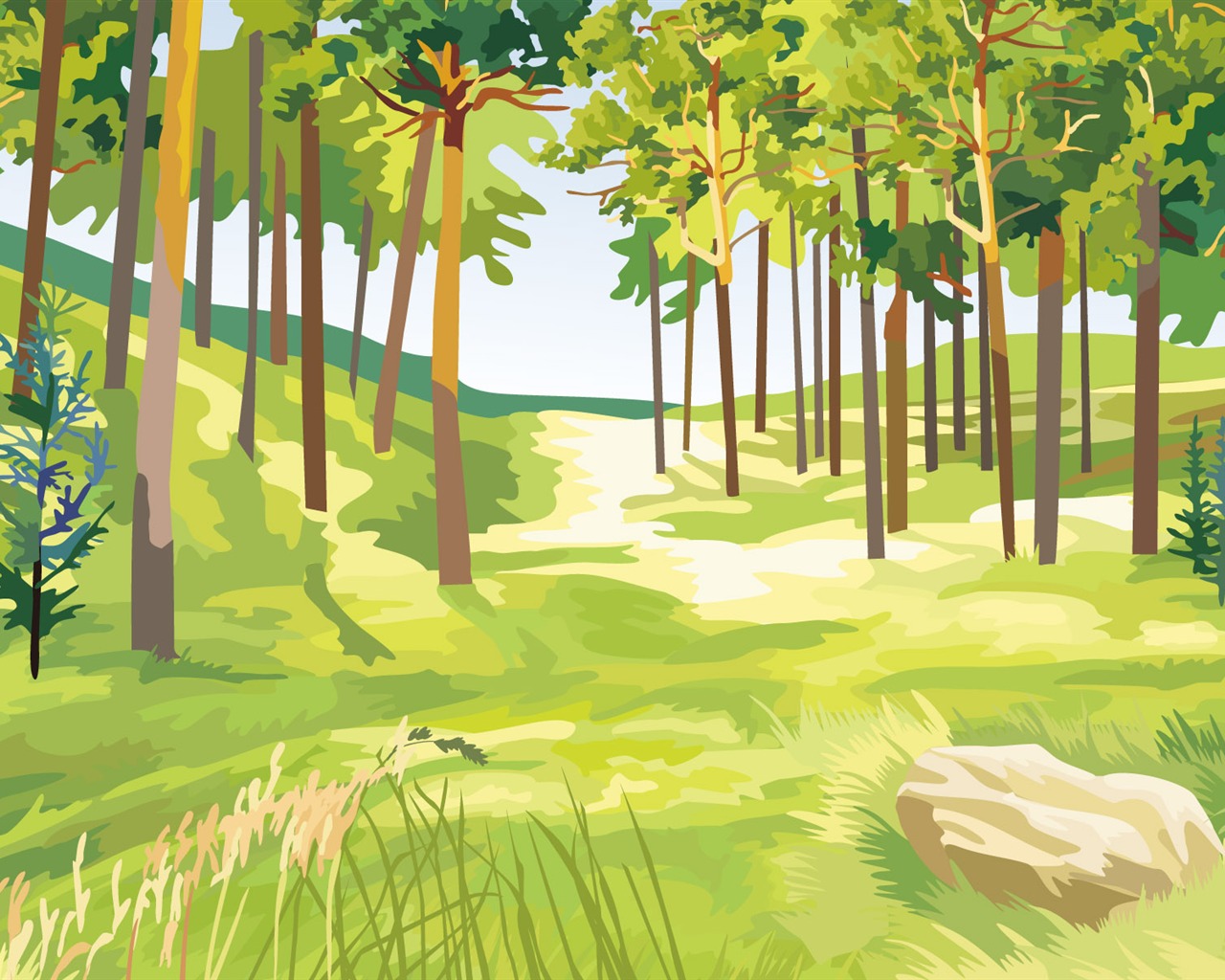 Tapety Vektorové Krajina (3) #15 - 1280x1024