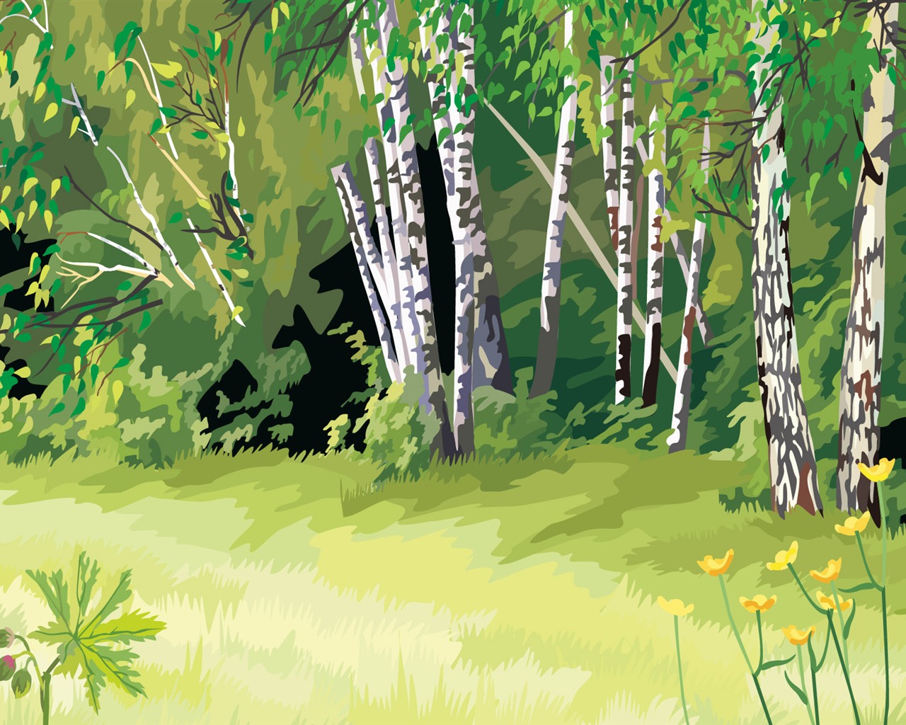 Tapety Vektorové Krajina (4) #1 - 1280x1024