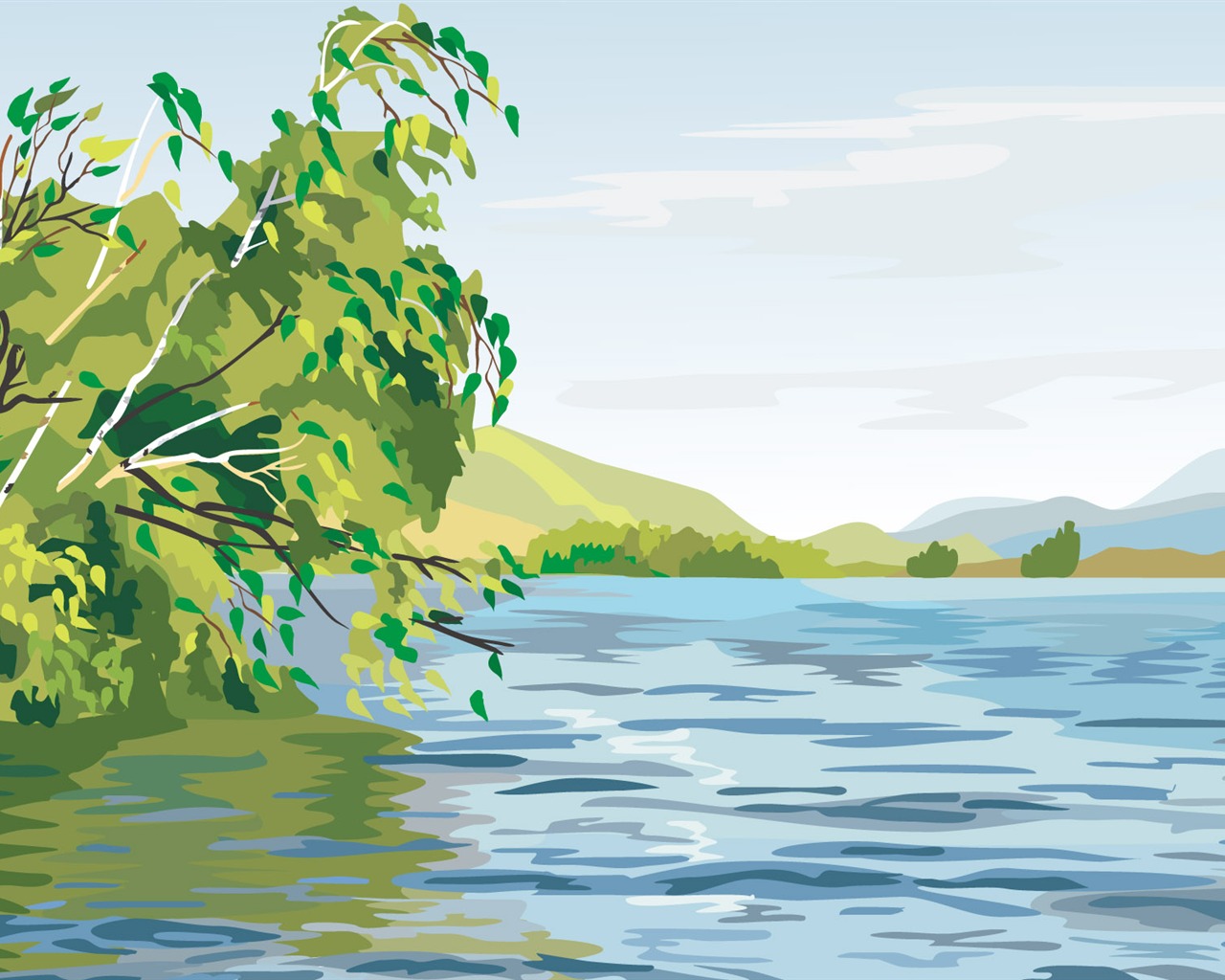 Tapety Vektorové Krajina (4) #4 - 1280x1024