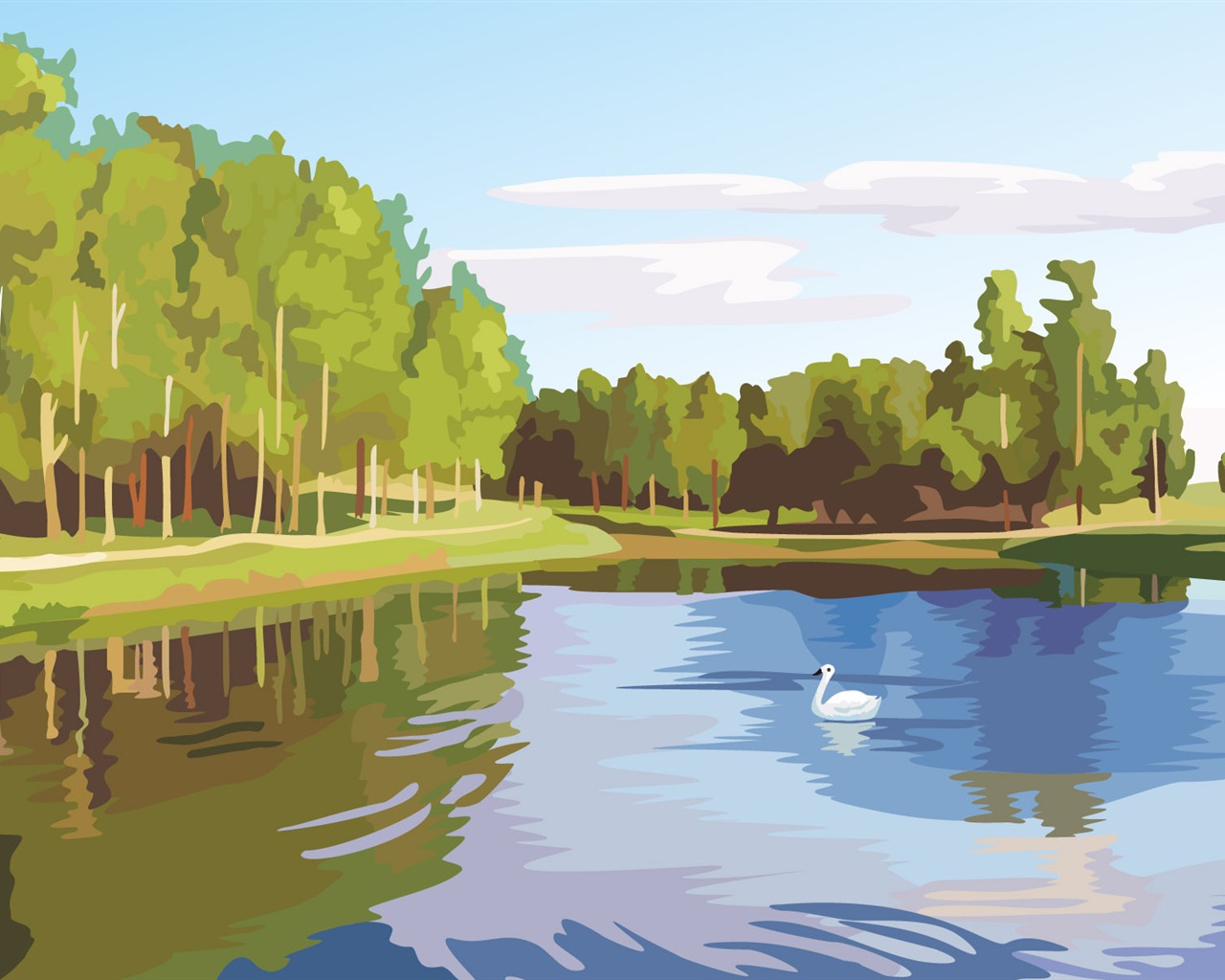 Tapety Vektorové Krajina (4) #10 - 1280x1024