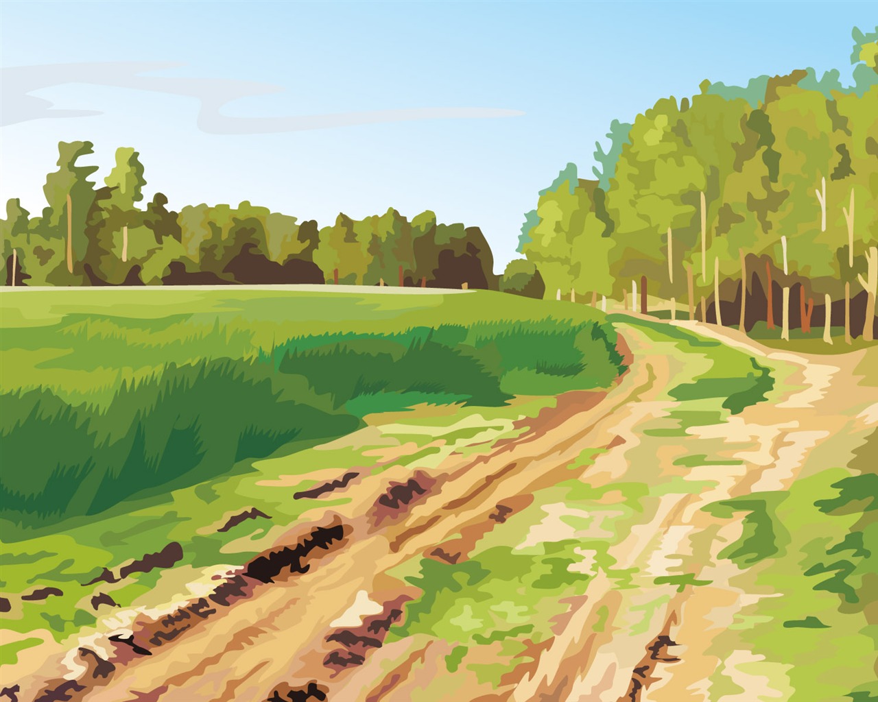 Tapety Vektorové Krajina (4) #11 - 1280x1024