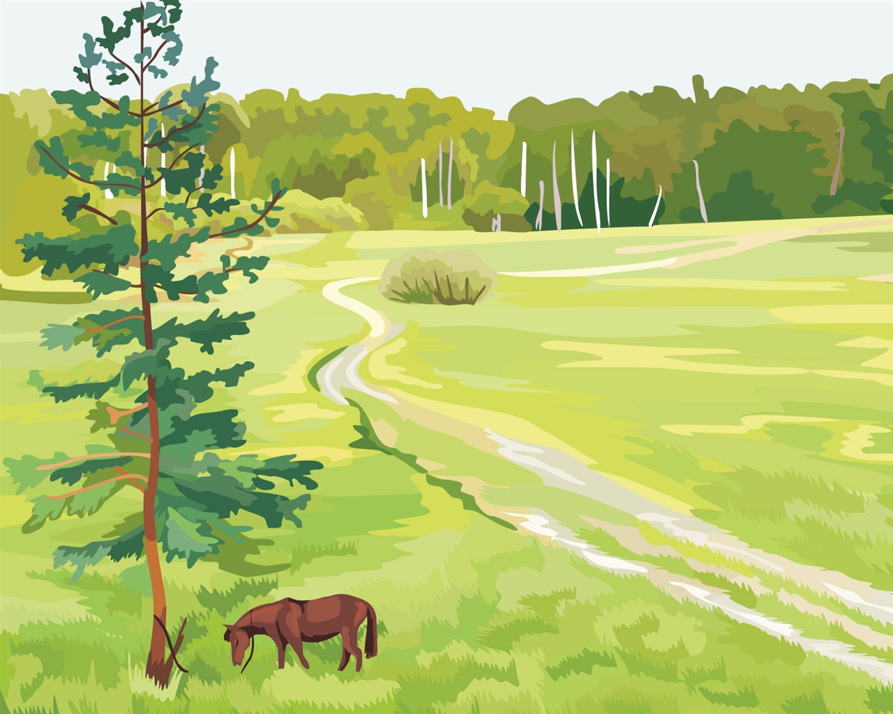 Tapety Vektorové Krajina (4) #17 - 1280x1024
