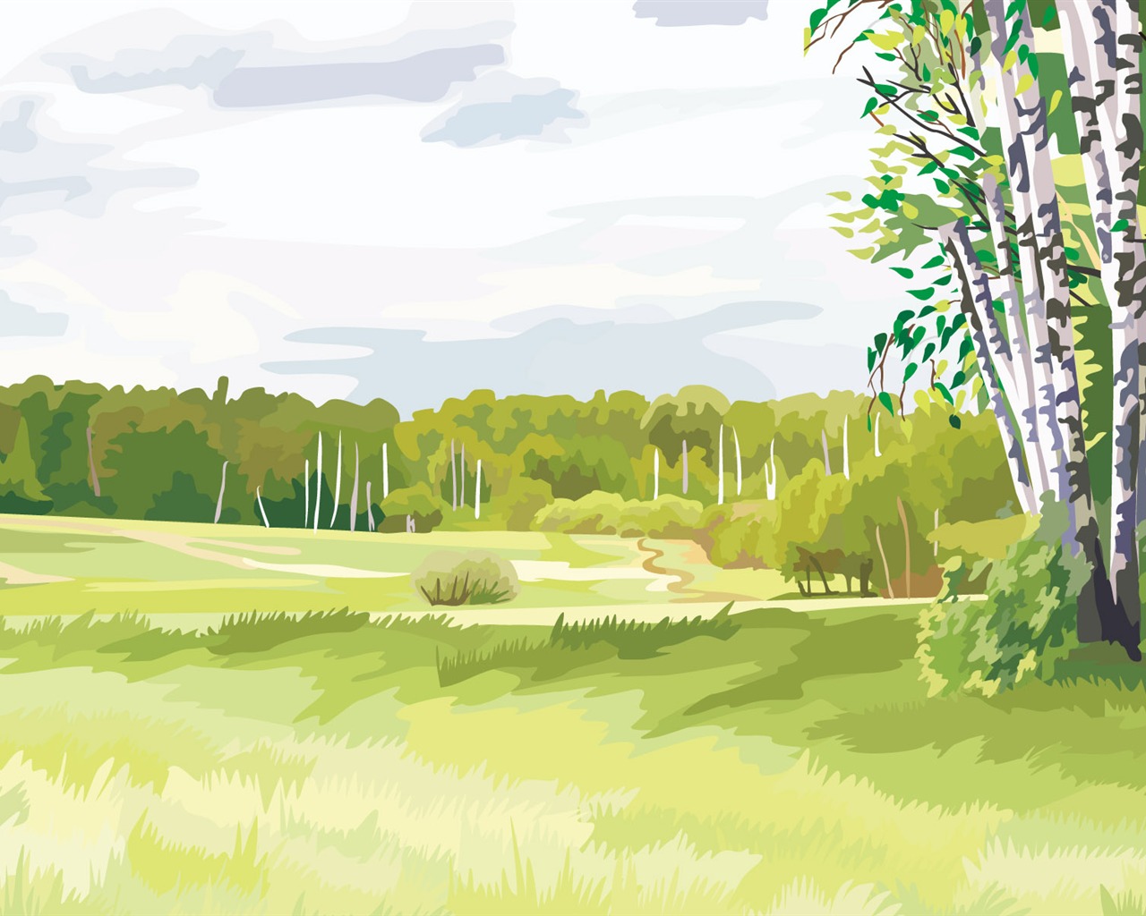 Tapety Vektorové Krajina (4) #18 - 1280x1024