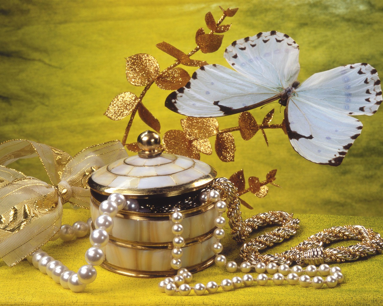 Papillons et fleurs album papier peint (1) #2 - 1280x1024
