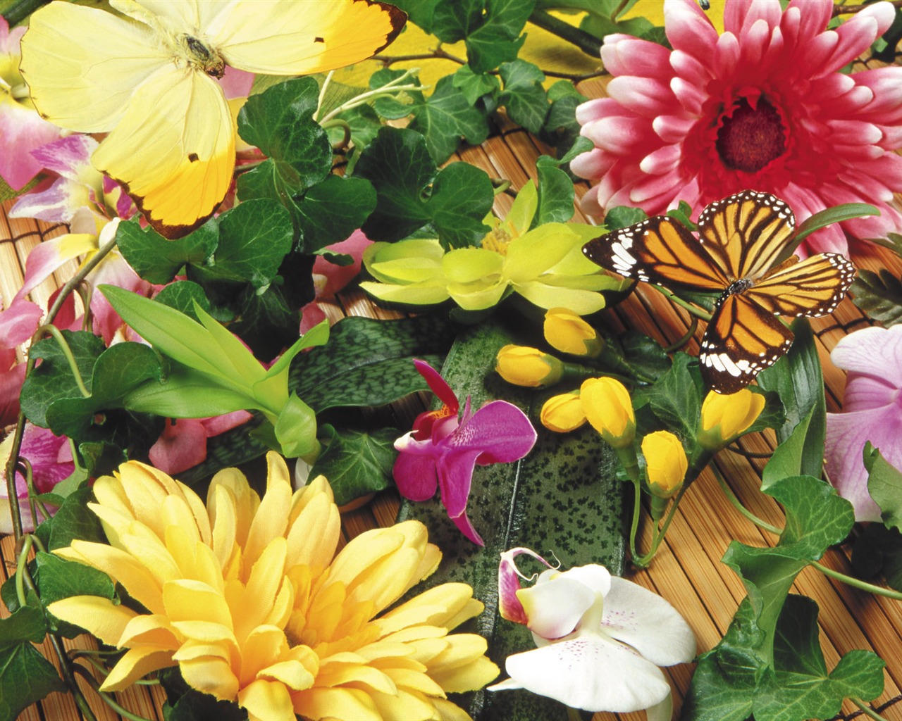 Las mariposas y las flores fondos de escritorio de disco (1) #19 - 1280x1024