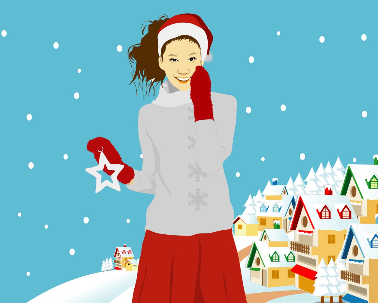 Vector Christmas wallpapers (1) #18 - 1280x1024