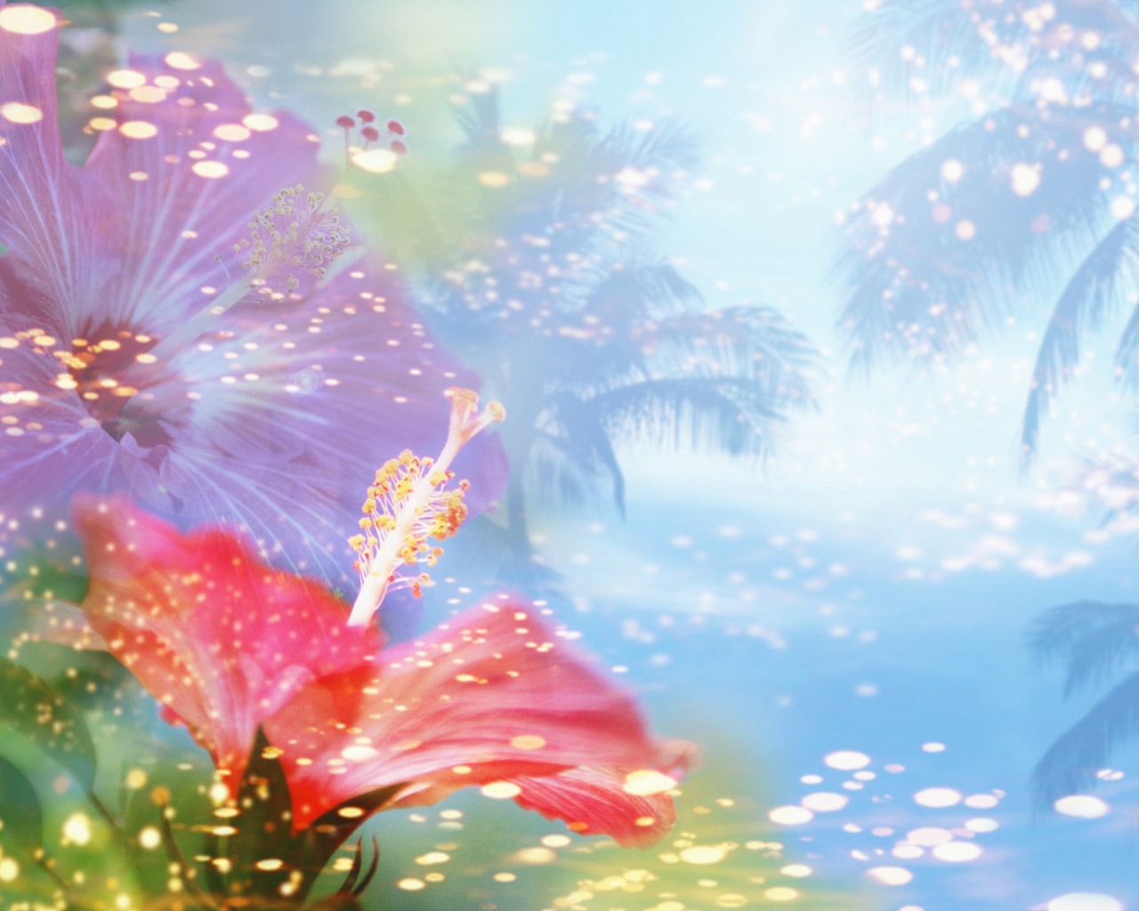 梦幻CG背景花卉壁纸6 - 1280x1024