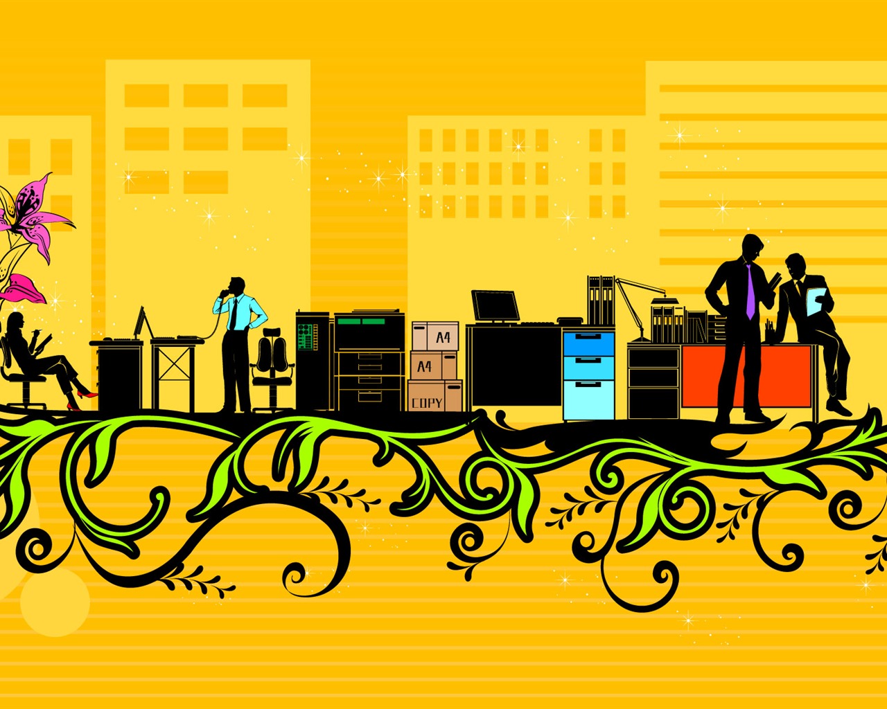 Vector pattern urban wallpaper (1) #15 - 1280x1024
