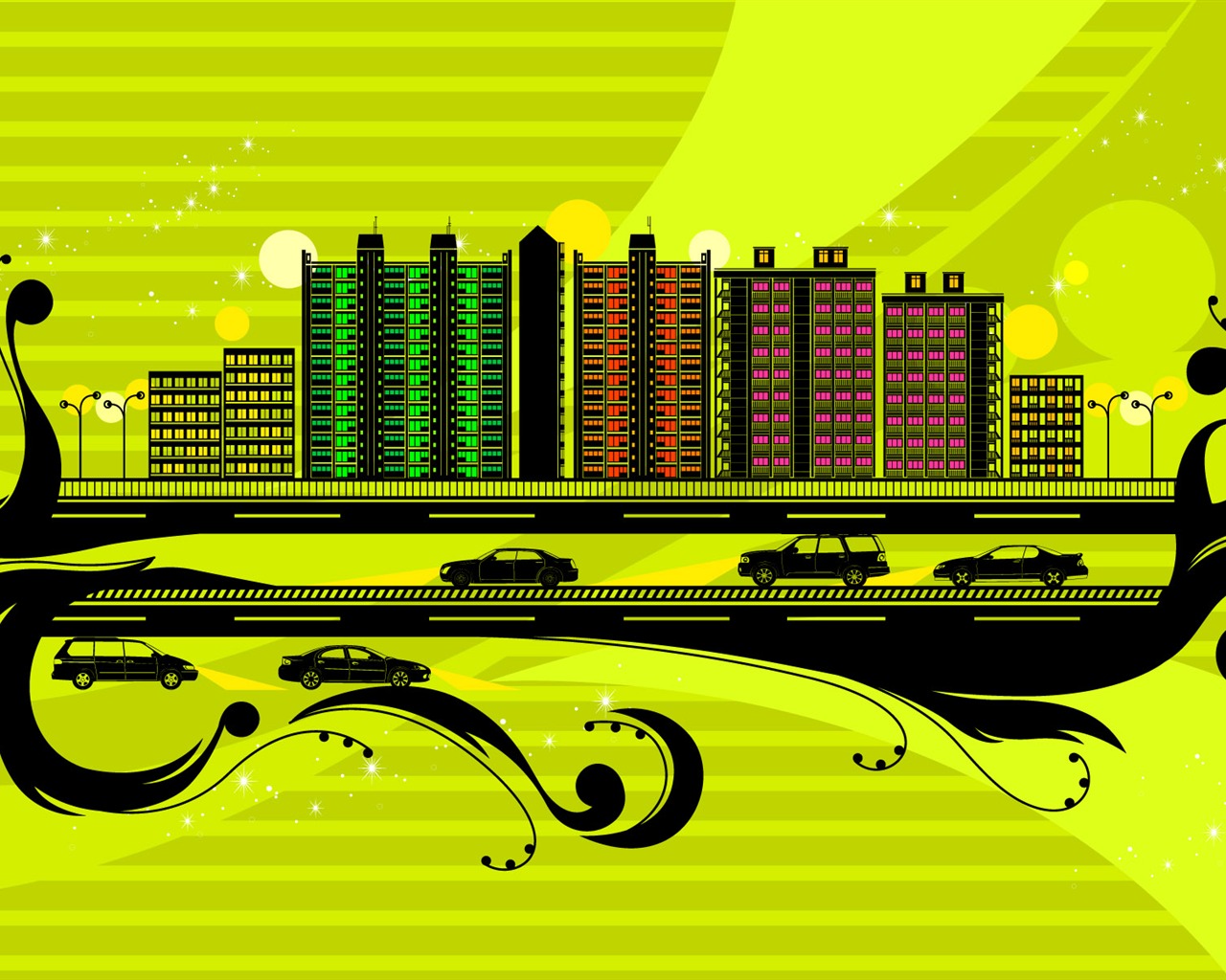 Vector pattern urban wallpaper (1) #27 - 1280x1024