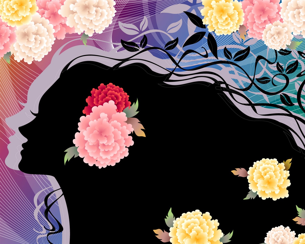 Vector happy childhood Wallpaper (7) #1 - 1280x1024