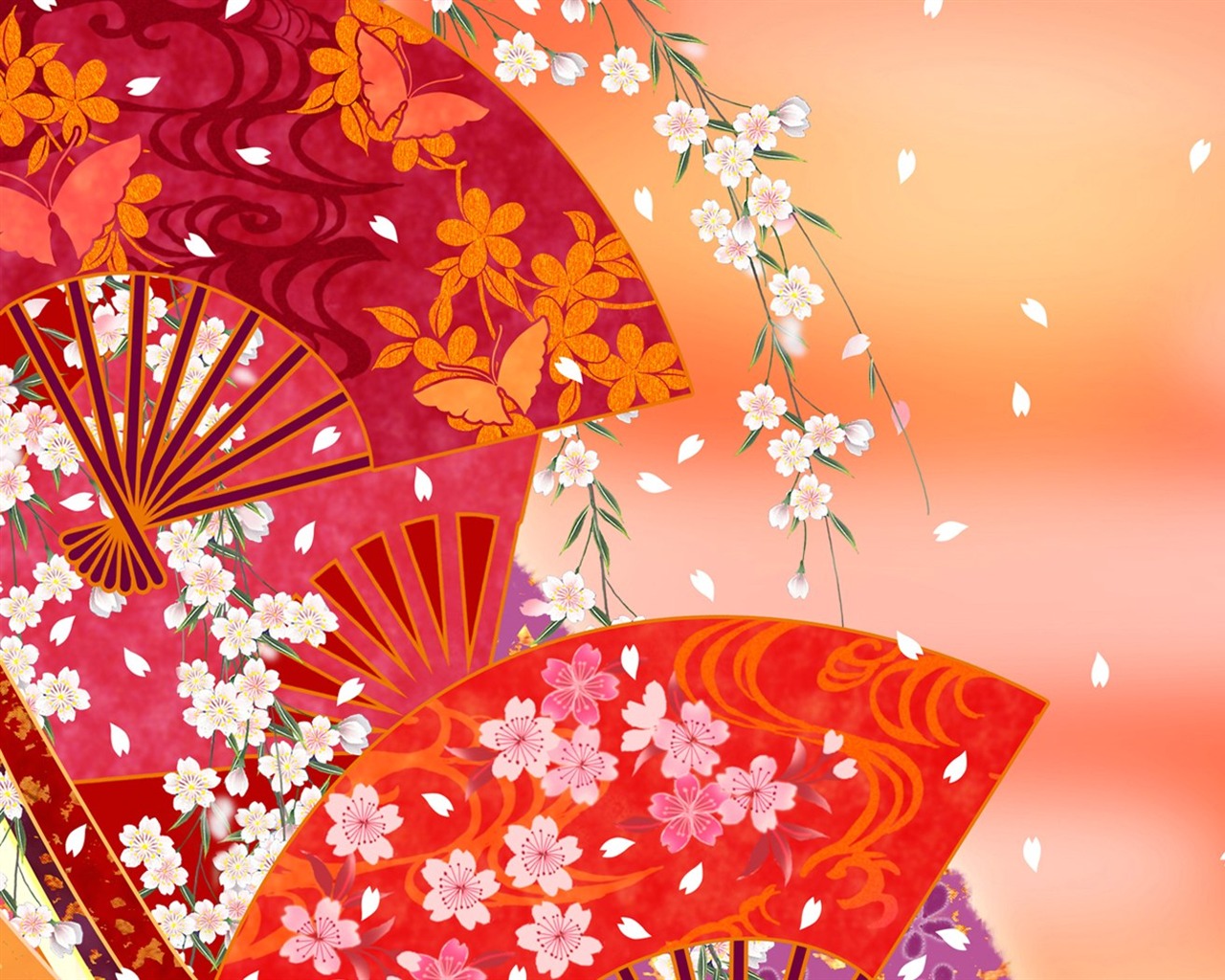 日本风格 色彩与图案壁纸11 - 1280x1024