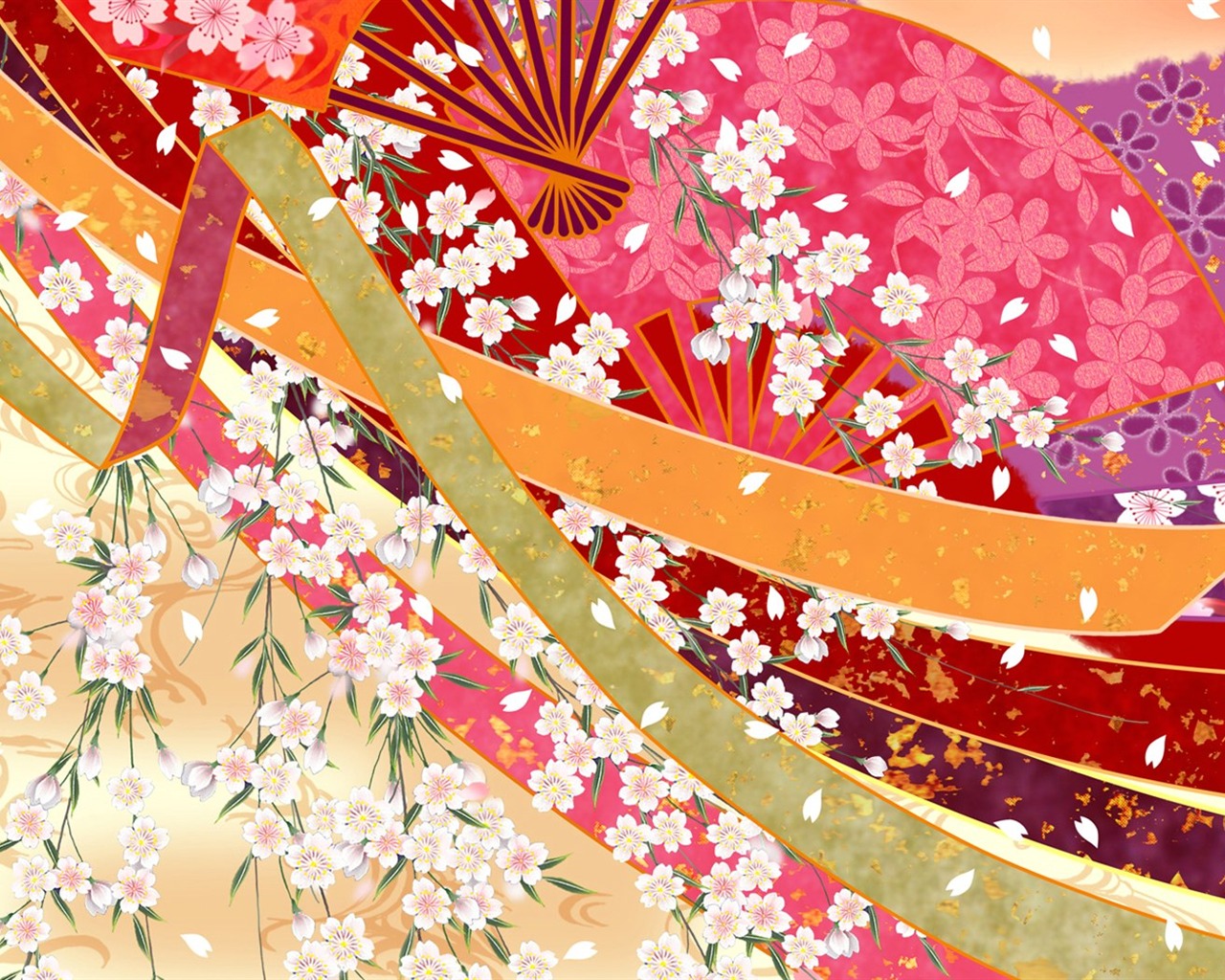 Japonsko styl wallpaper vzoru a barvy #12 - 1280x1024