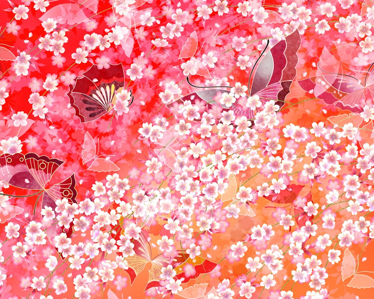 日本風格 色彩與圖案壁紙 #14 - 1280x1024