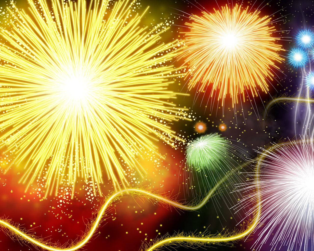 Colorful fireworks HD wallpaper #18 - 1280x1024
