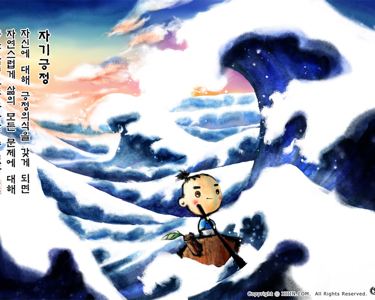 韩国水墨风格 卡通壁纸18 - 1280x1024