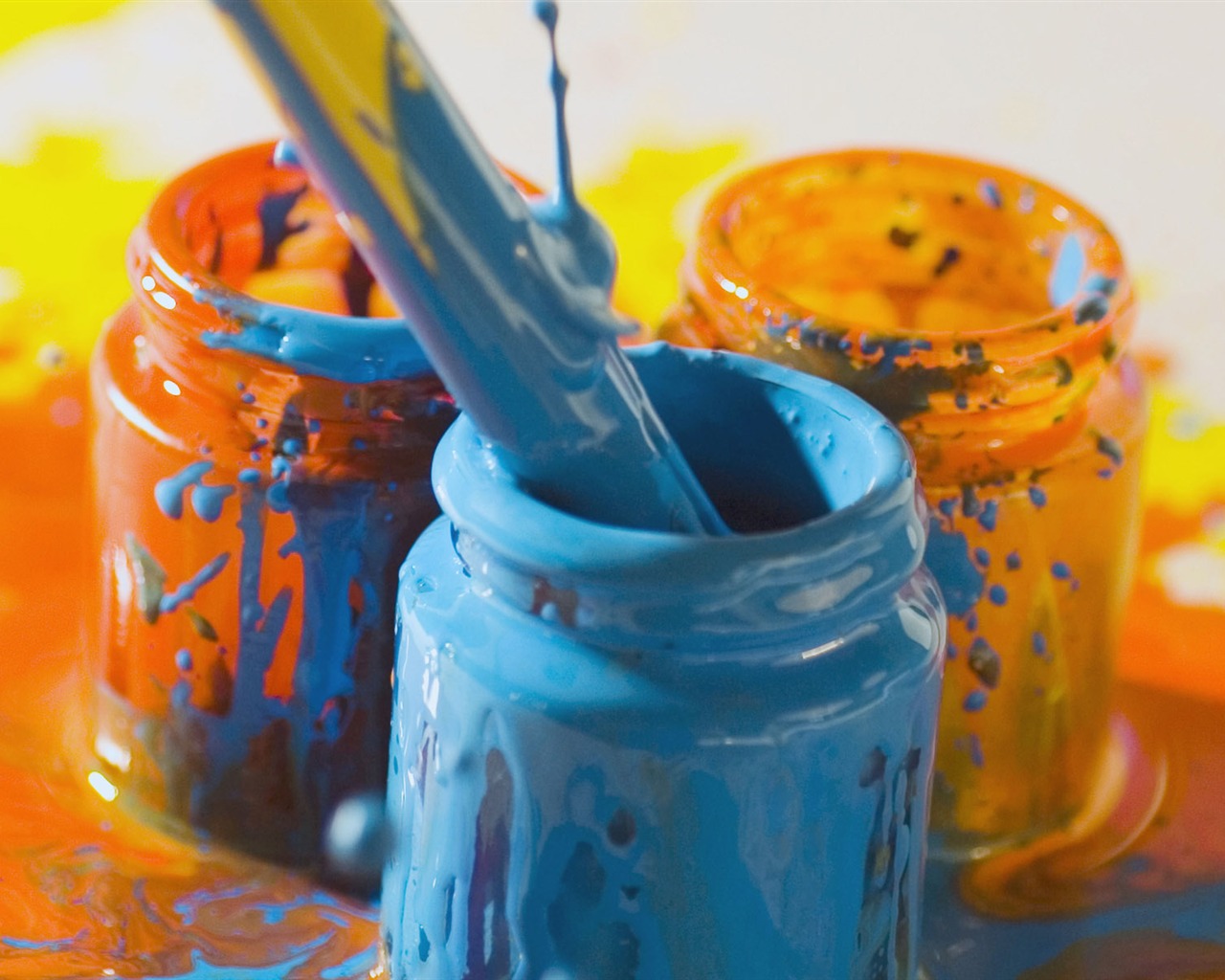 Colorful wallpaper paint brushes (1) #1 - 1280x1024