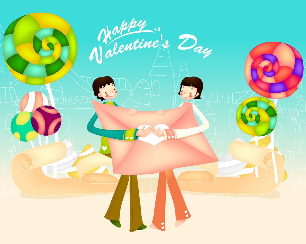 Vektorové Valentýna #10 - 1280x1024