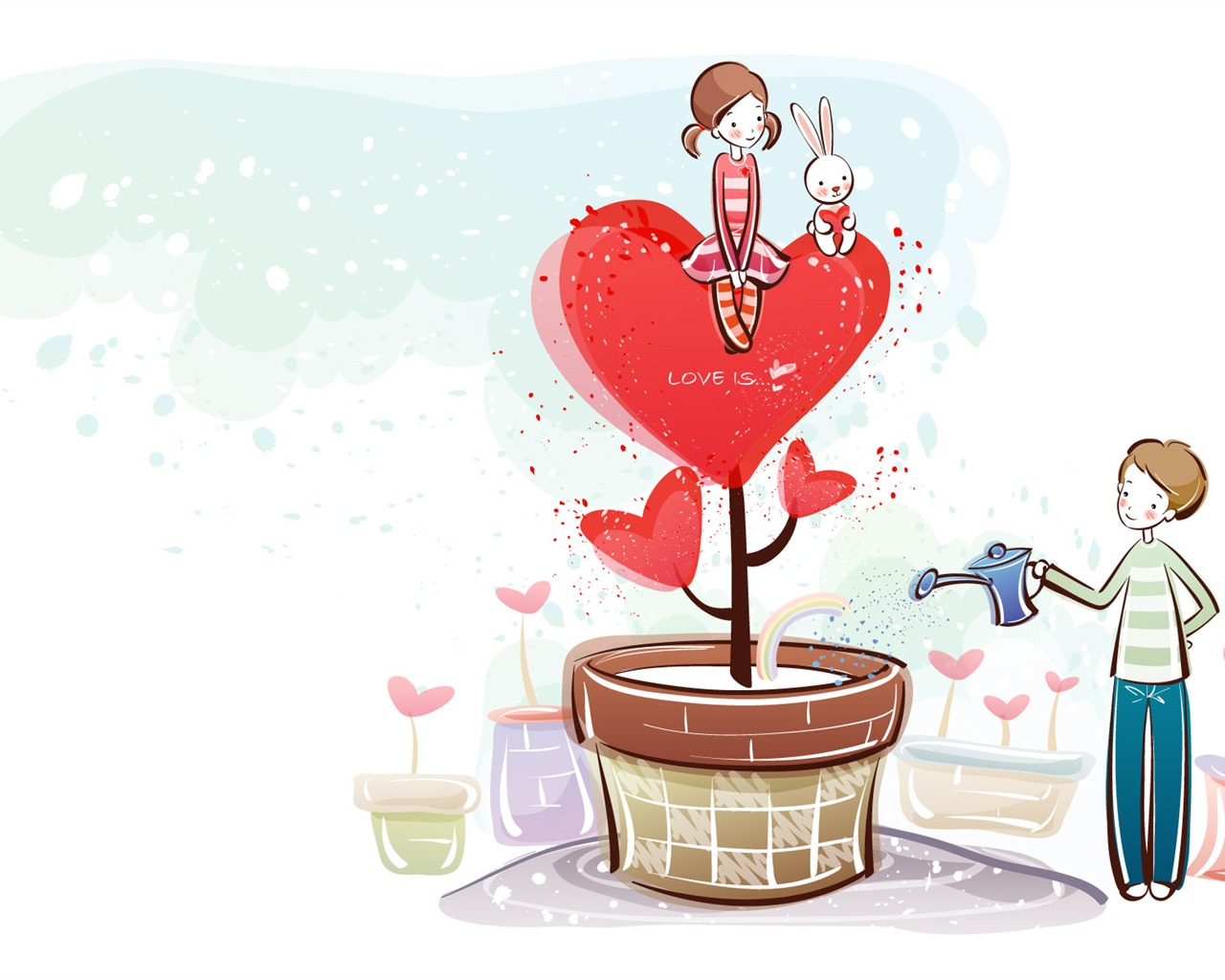 Kreslený Valentýna Tapety na plochu (1) #4 - 1280x1024