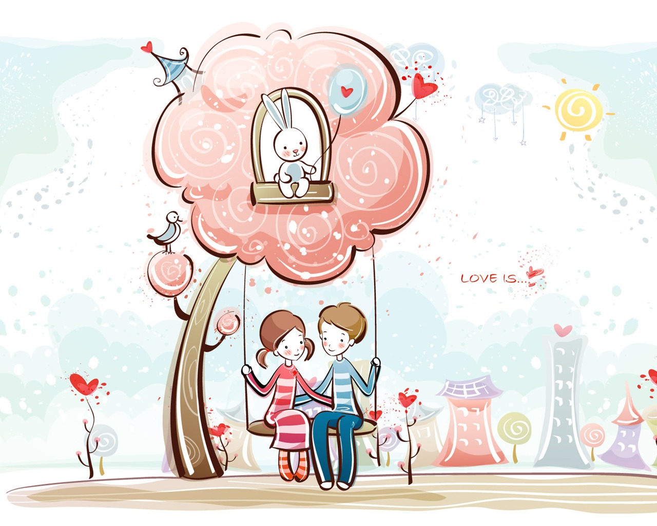 Kreslený Valentýna Tapety na plochu (1) #6 - 1280x1024