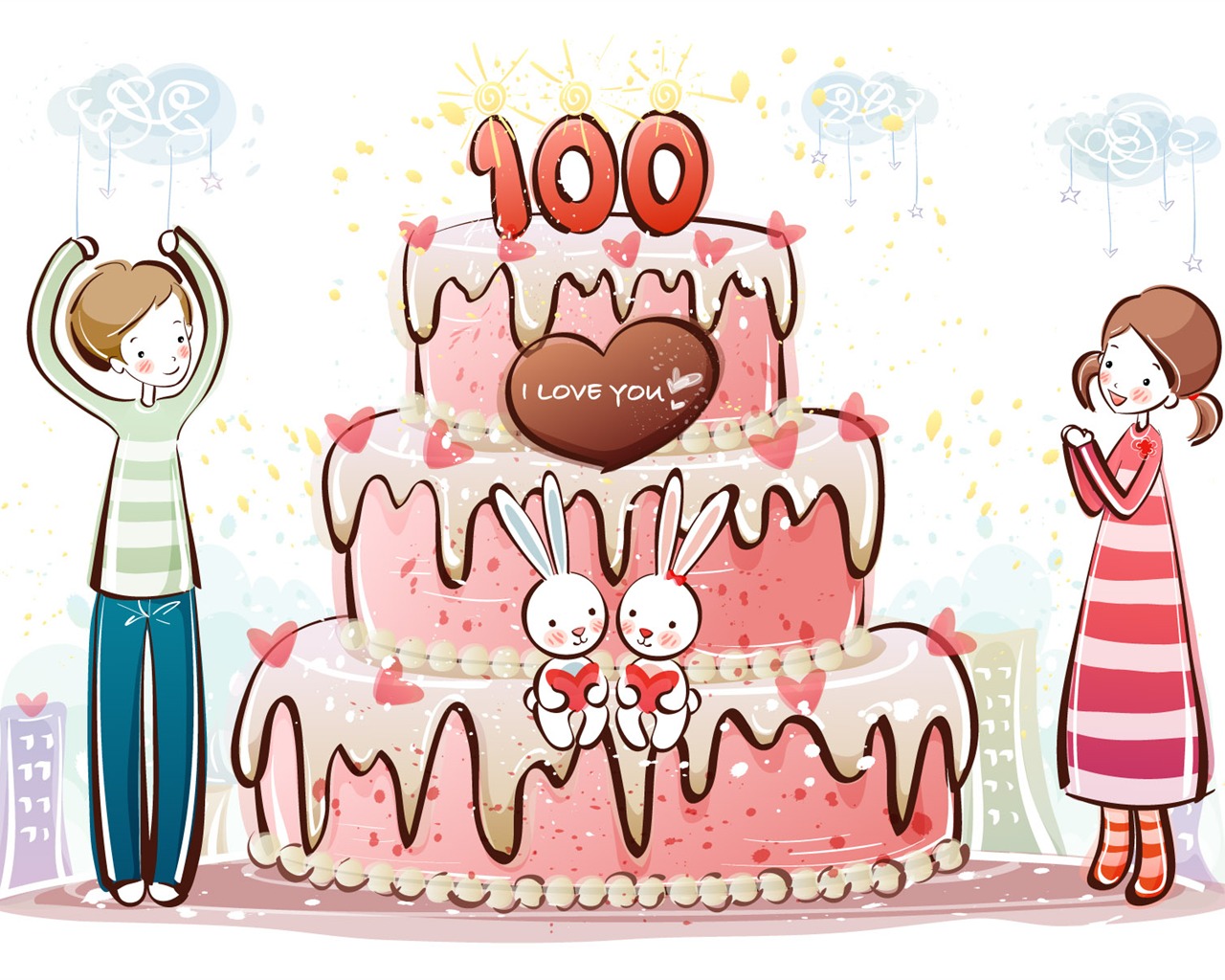 Cartoon Valentine's Day wallpapers (1) #7 - 1280x1024
