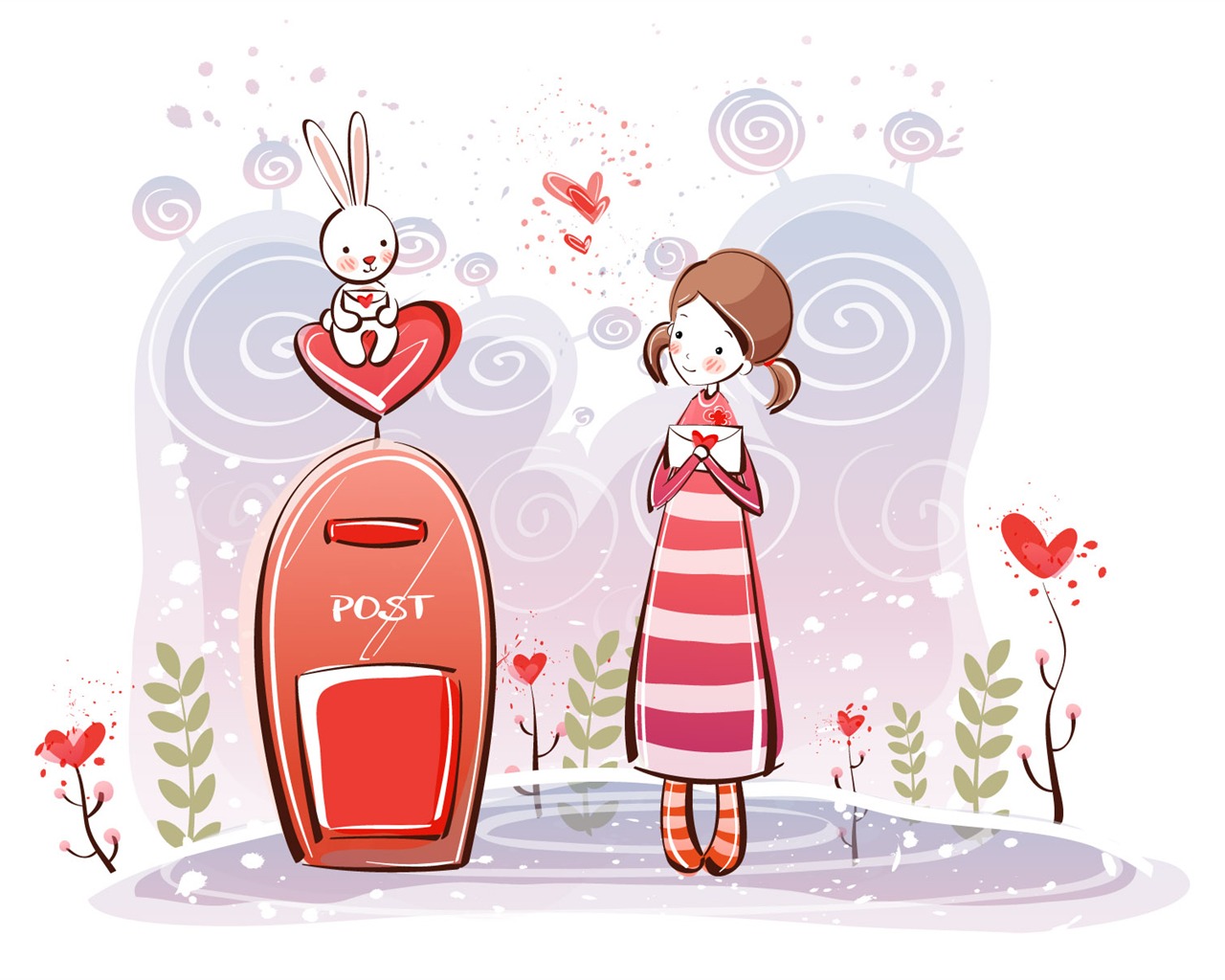 Kreslený Valentýna Tapety na plochu (1) #10 - 1280x1024