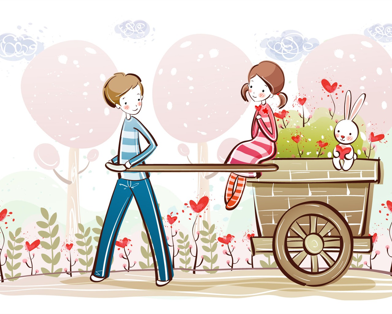 Kreslený Valentýna Tapety na plochu (1) #11 - 1280x1024