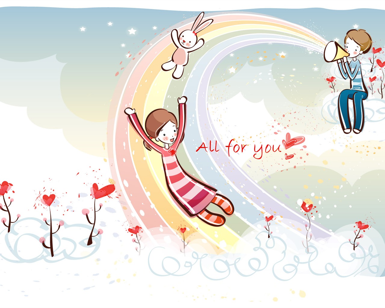 Cartoon Valentine's Day wallpapers (2) #4 - 1280x1024