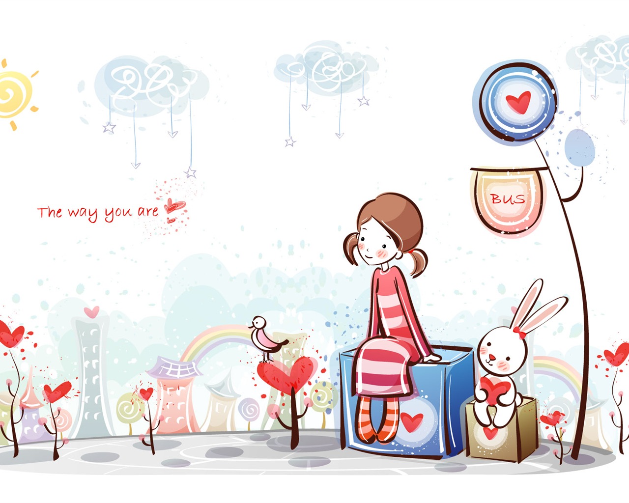 Cartoon Valentine's Day wallpapers (2) #6 - 1280x1024