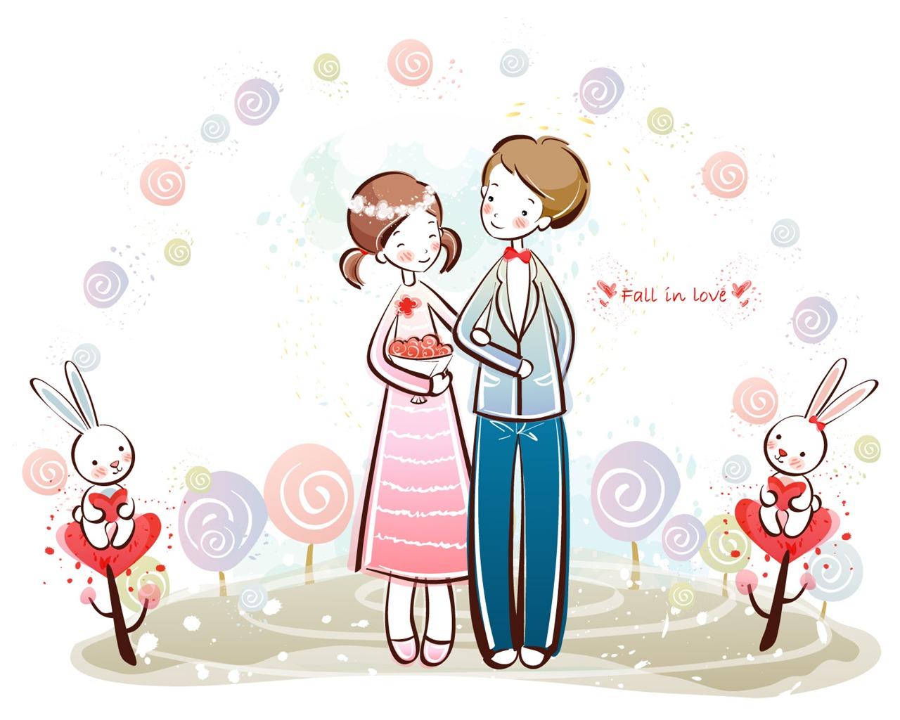 Cartoon Valentine's Day wallpapers (2) #10 - 1280x1024