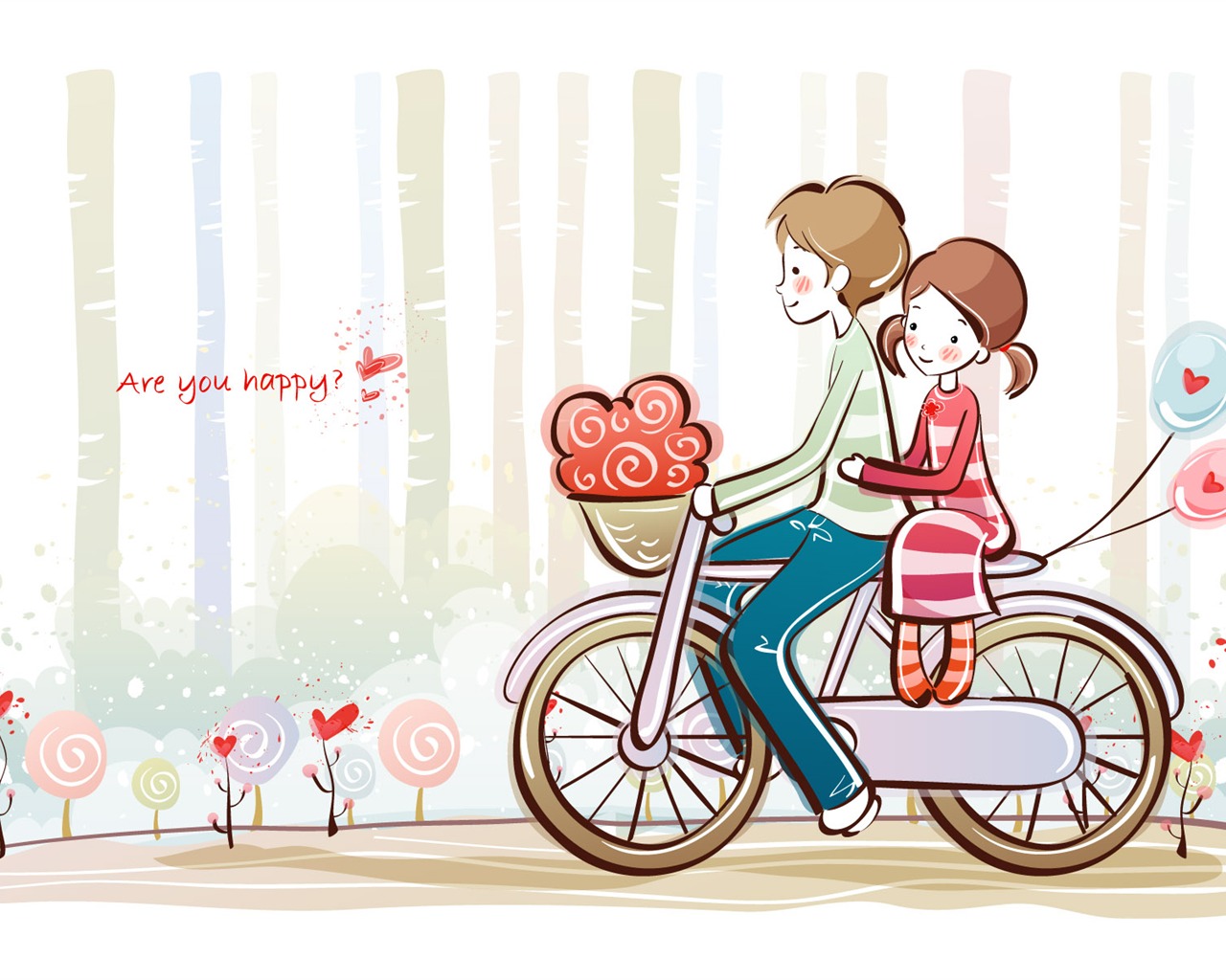 Cartoon Valentine's Day wallpapers (2) #12 - 1280x1024