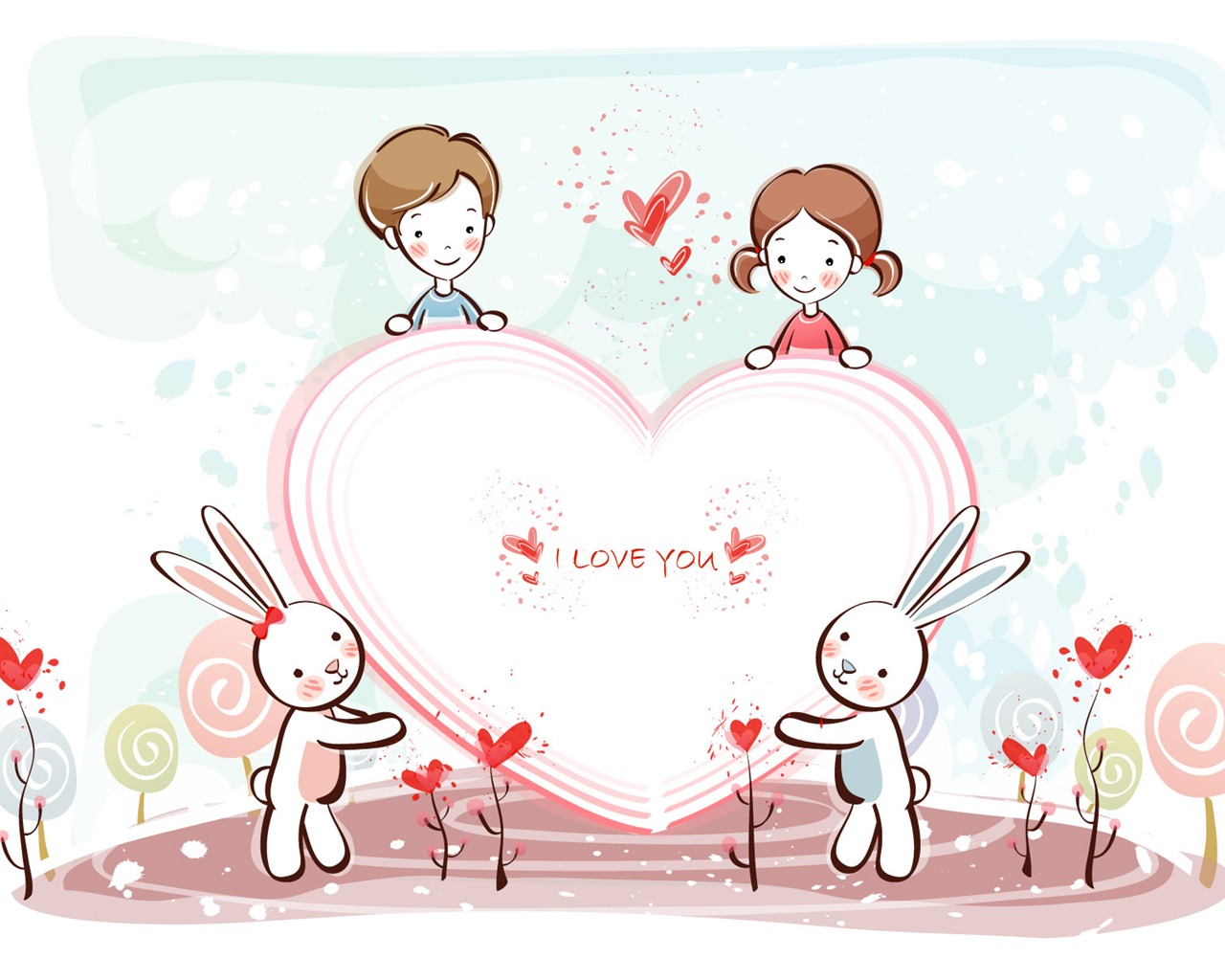 Cartoon Valentinstag Wallpaper (2) #13 - 1280x1024