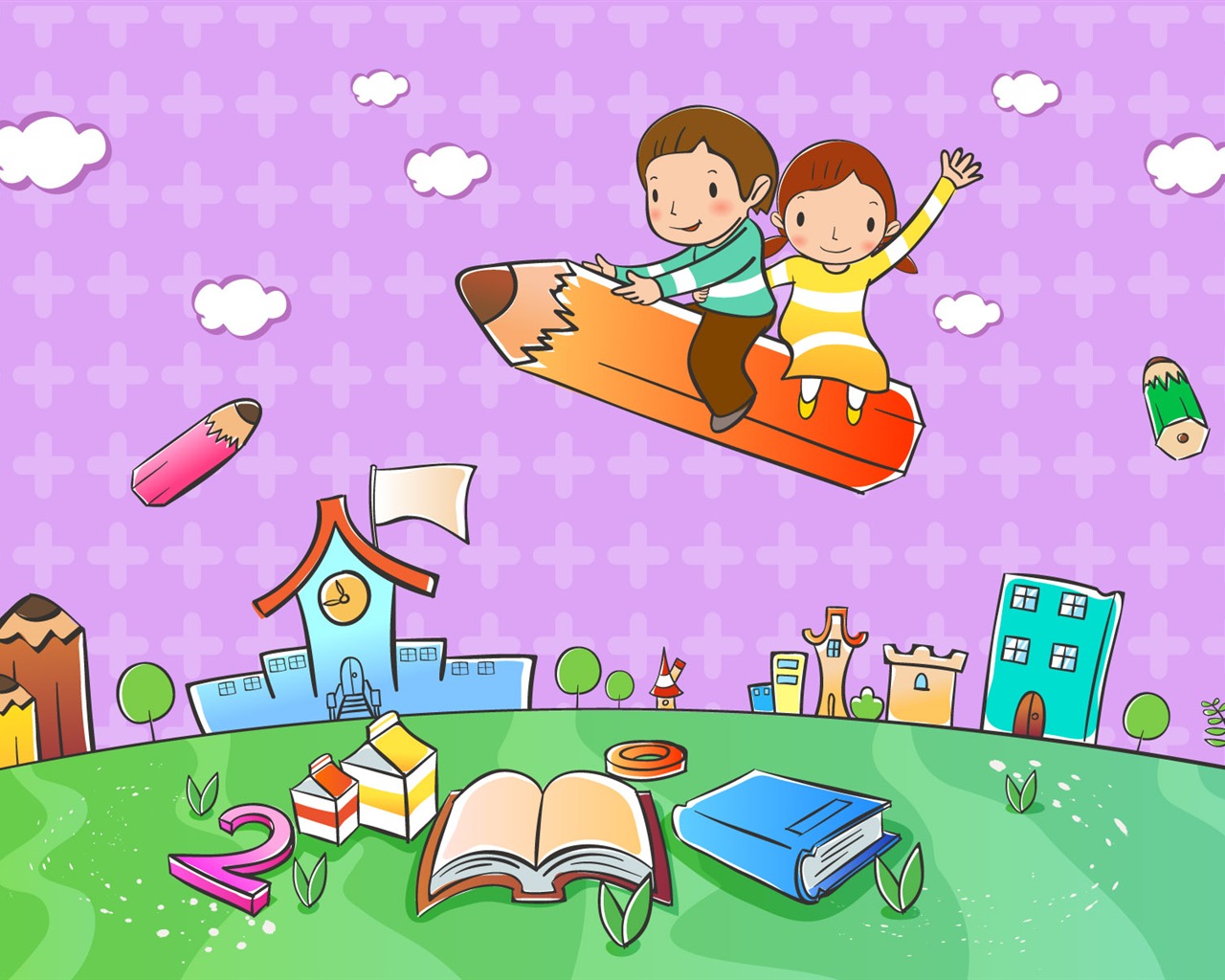 vectores de dibujos animados fondos de escritorio de la infancia (2) #3 - 1280x1024