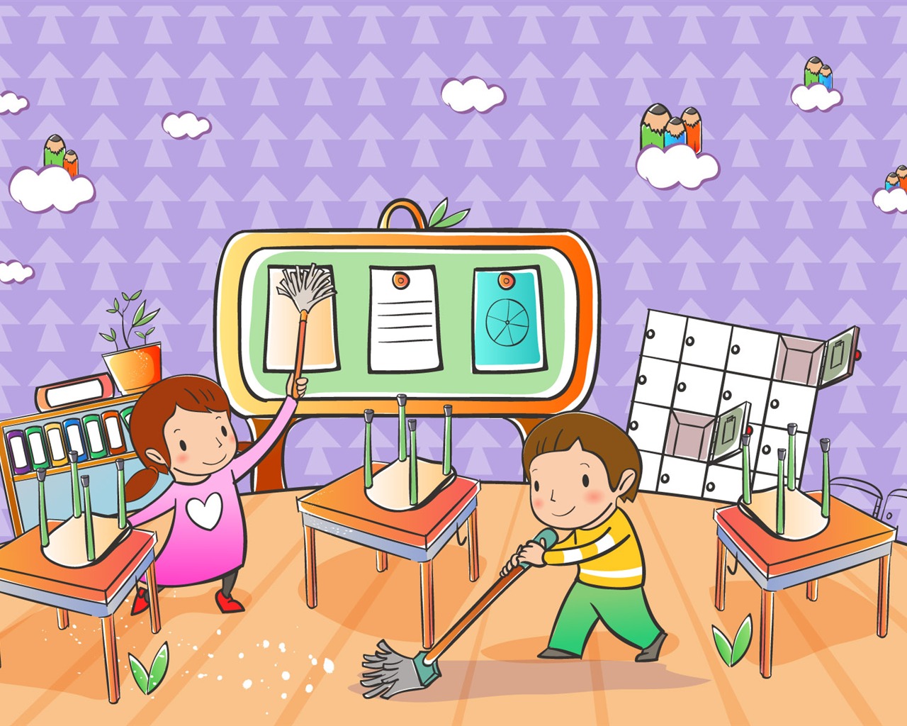vectores de dibujos animados fondos de escritorio de la infancia (2) #5 - 1280x1024