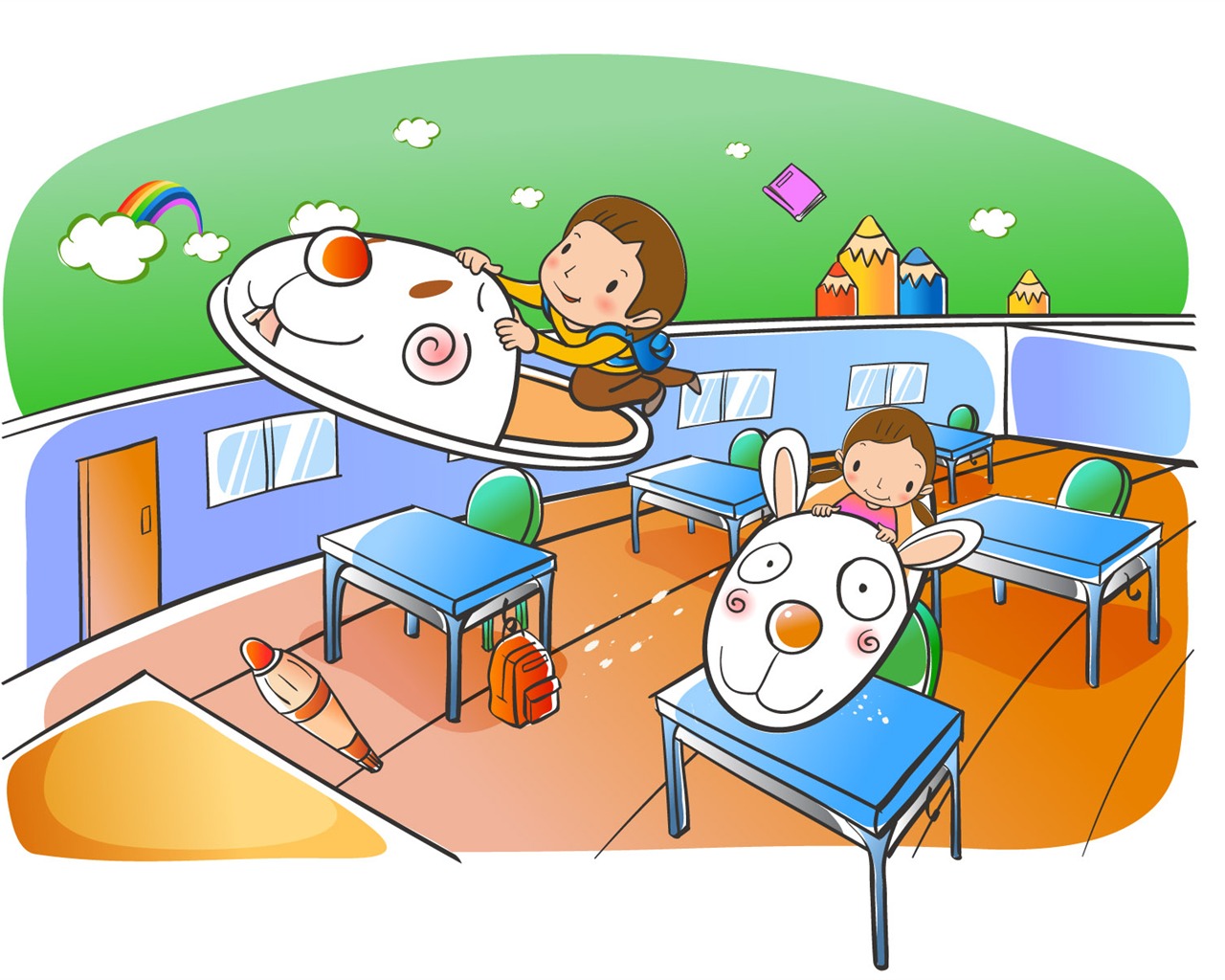 vectores de dibujos animados fondos de escritorio de la infancia (2) #6 - 1280x1024