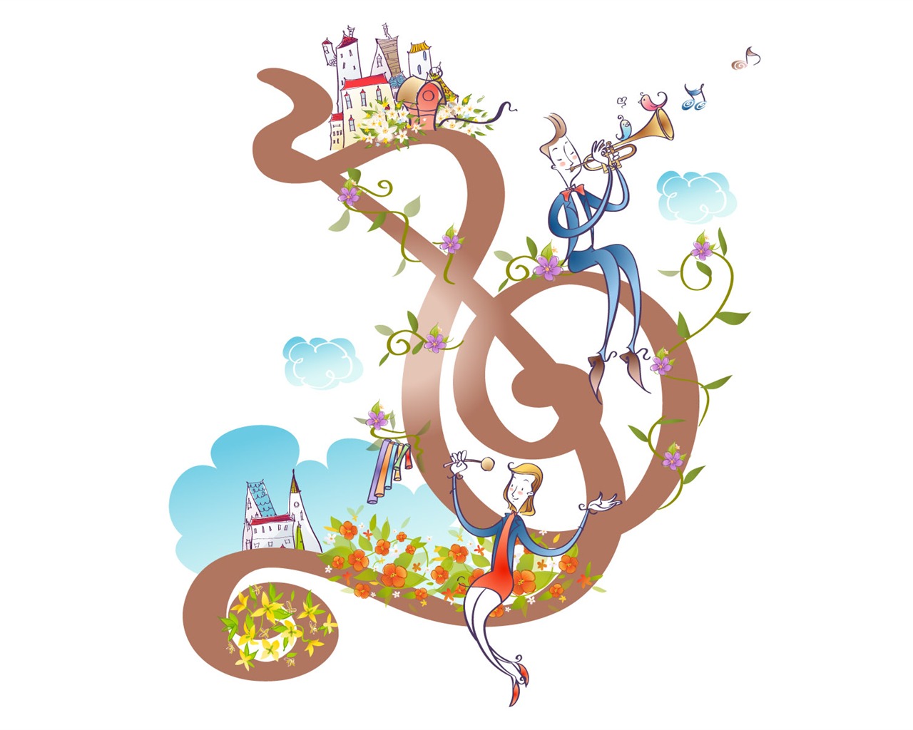 Vector Cartoon music #21 - 1280x1024