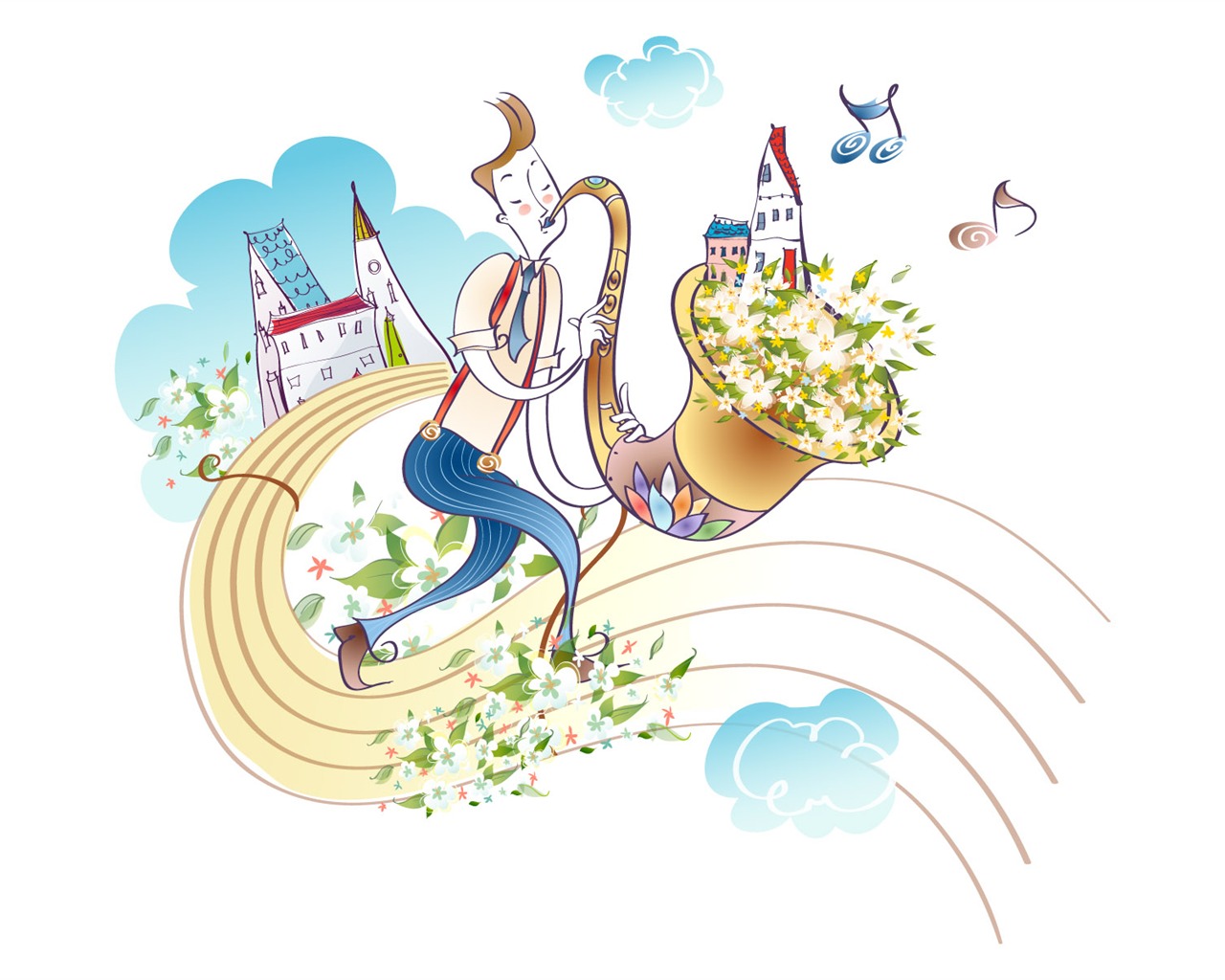Vector Cartoon music #22 - 1280x1024