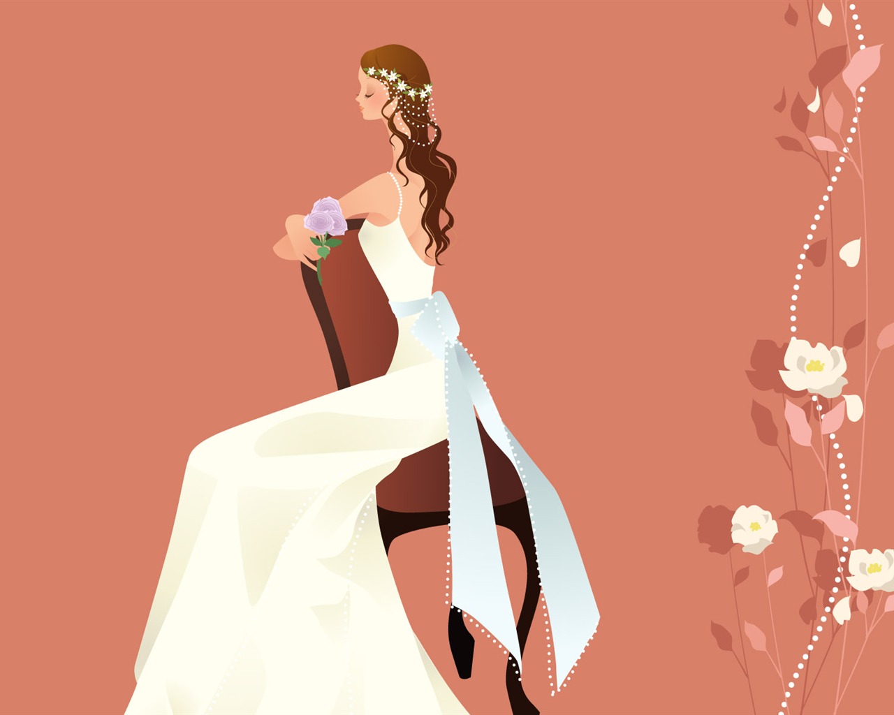 Vector wallpaper wedding bride (1) #11 - 1280x1024