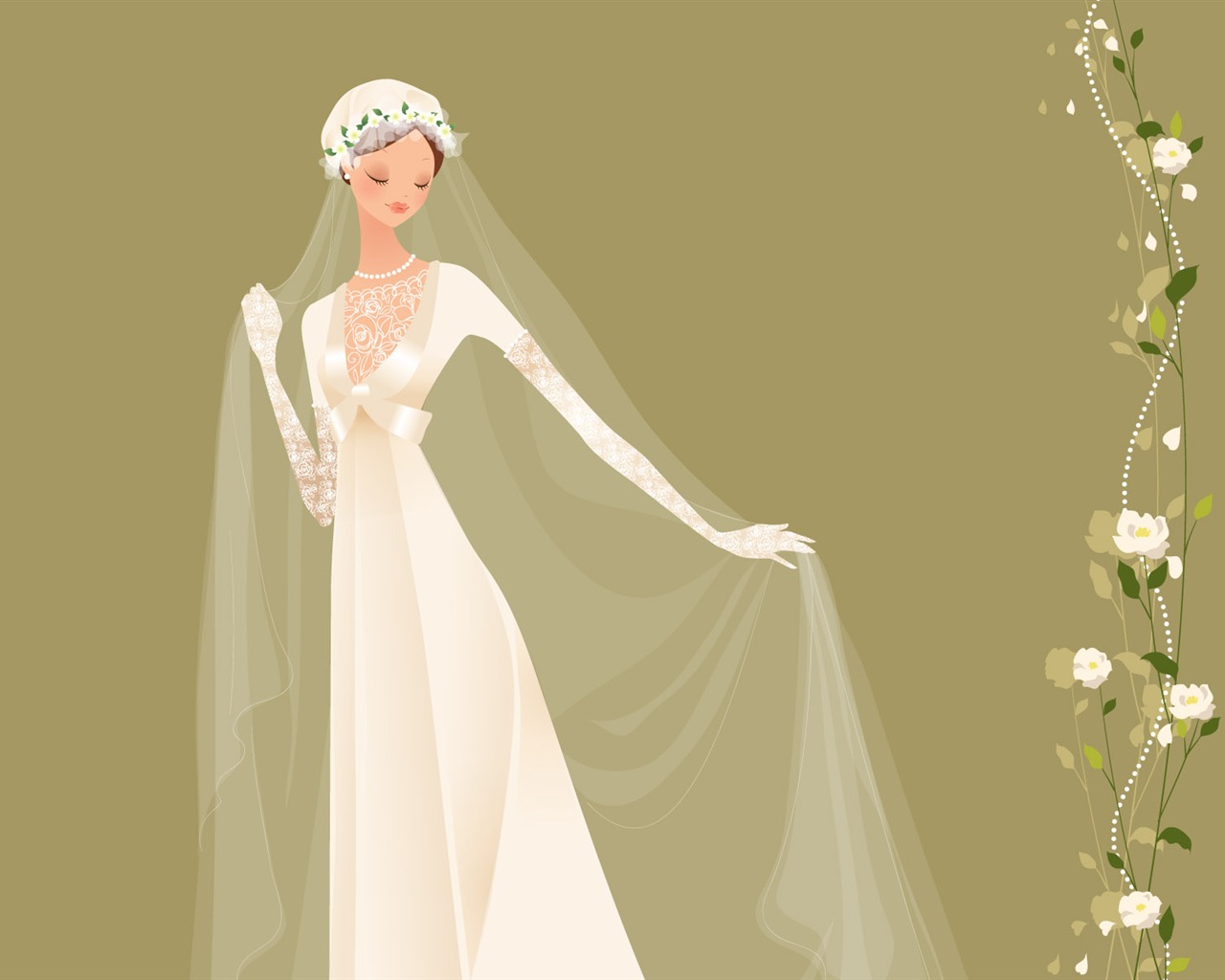 Vector wallpaper wedding bride (1) #18 - 1280x1024