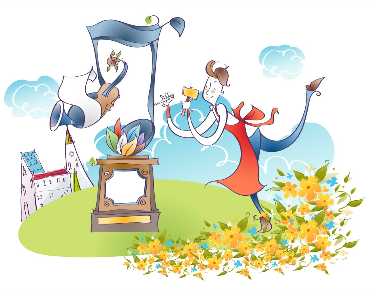 Vector Cartoon music #1 - 1280x1024