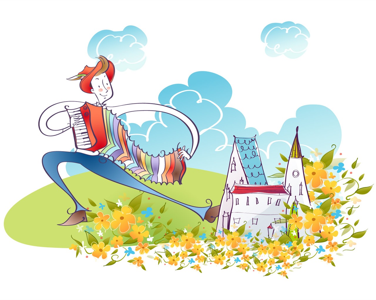Vector Cartoon music #2 - 1280x1024