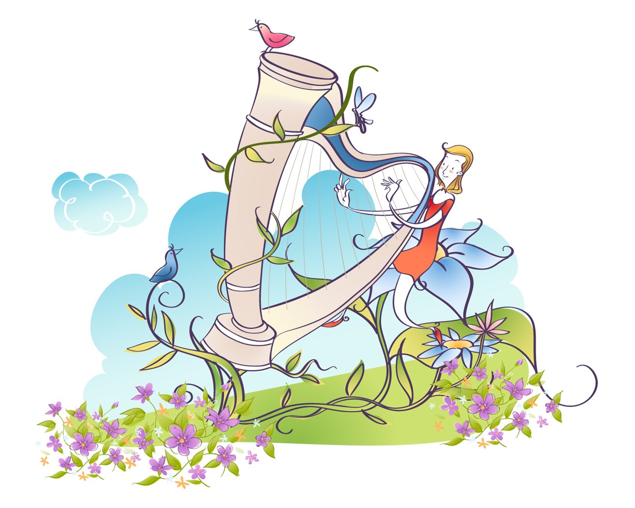 Vector Cartoon music #4 - 1280x1024