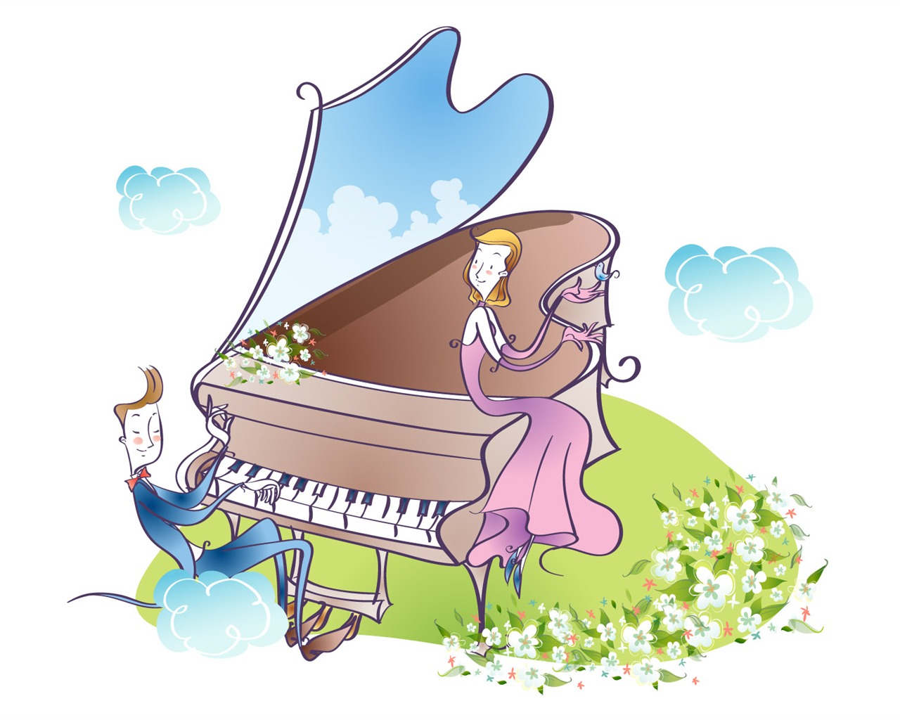 Vector Cartoon music #8 - 1280x1024