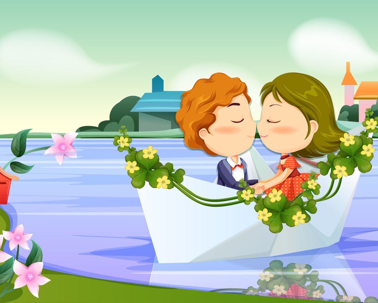 Valentine's Day Vector Love Wallpaper (2) #2 - 1280x1024