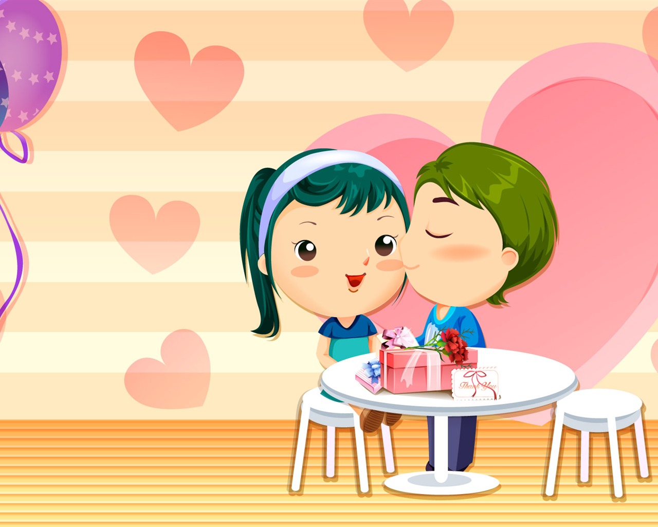 Valentine's Day Vector Love Wallpaper (2) #18 - 1280x1024