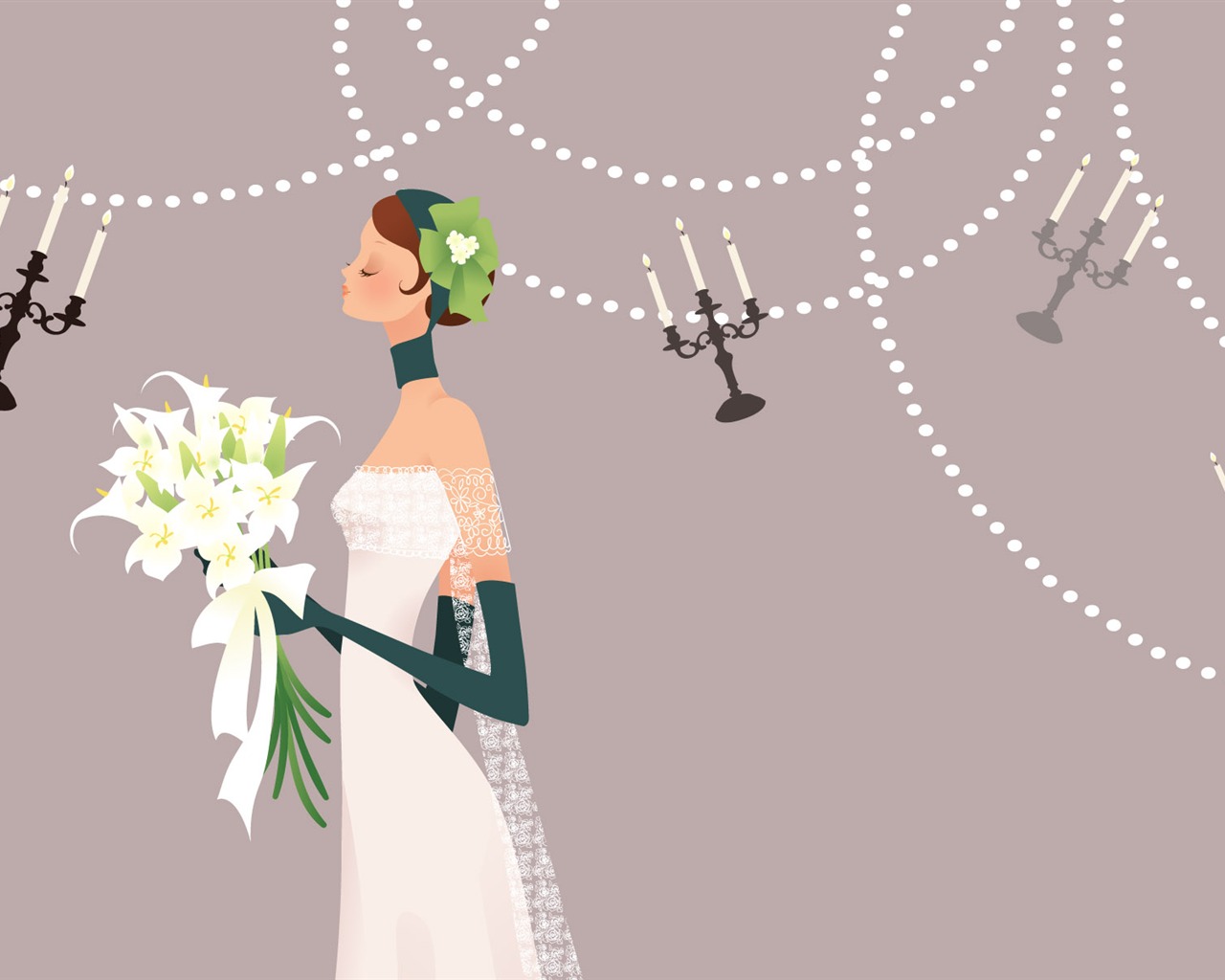 Vector Wallpaper Hochzeit Braut (2) #4 - 1280x1024