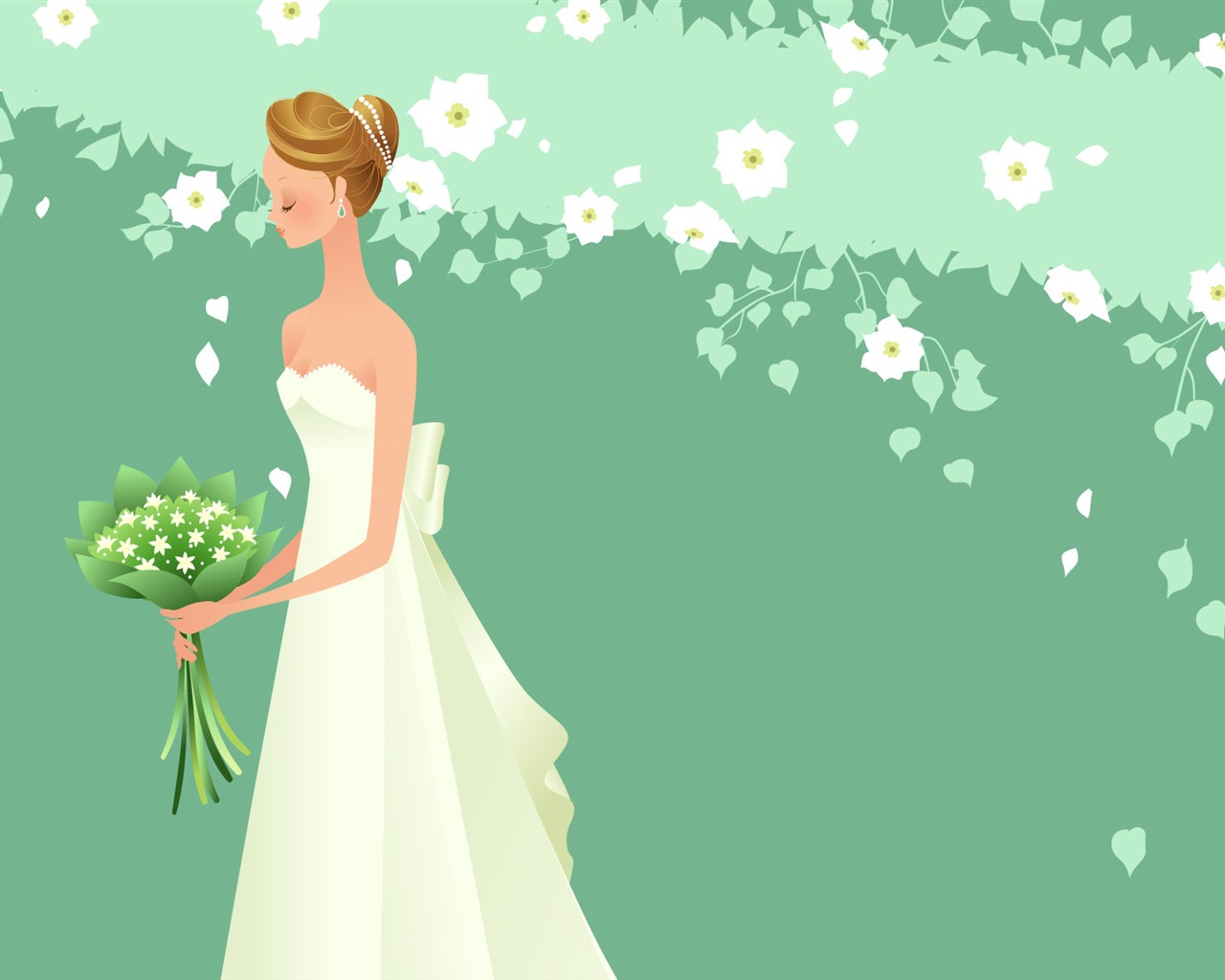 Vector wallpaper wedding bride (2) #10 - 1280x1024