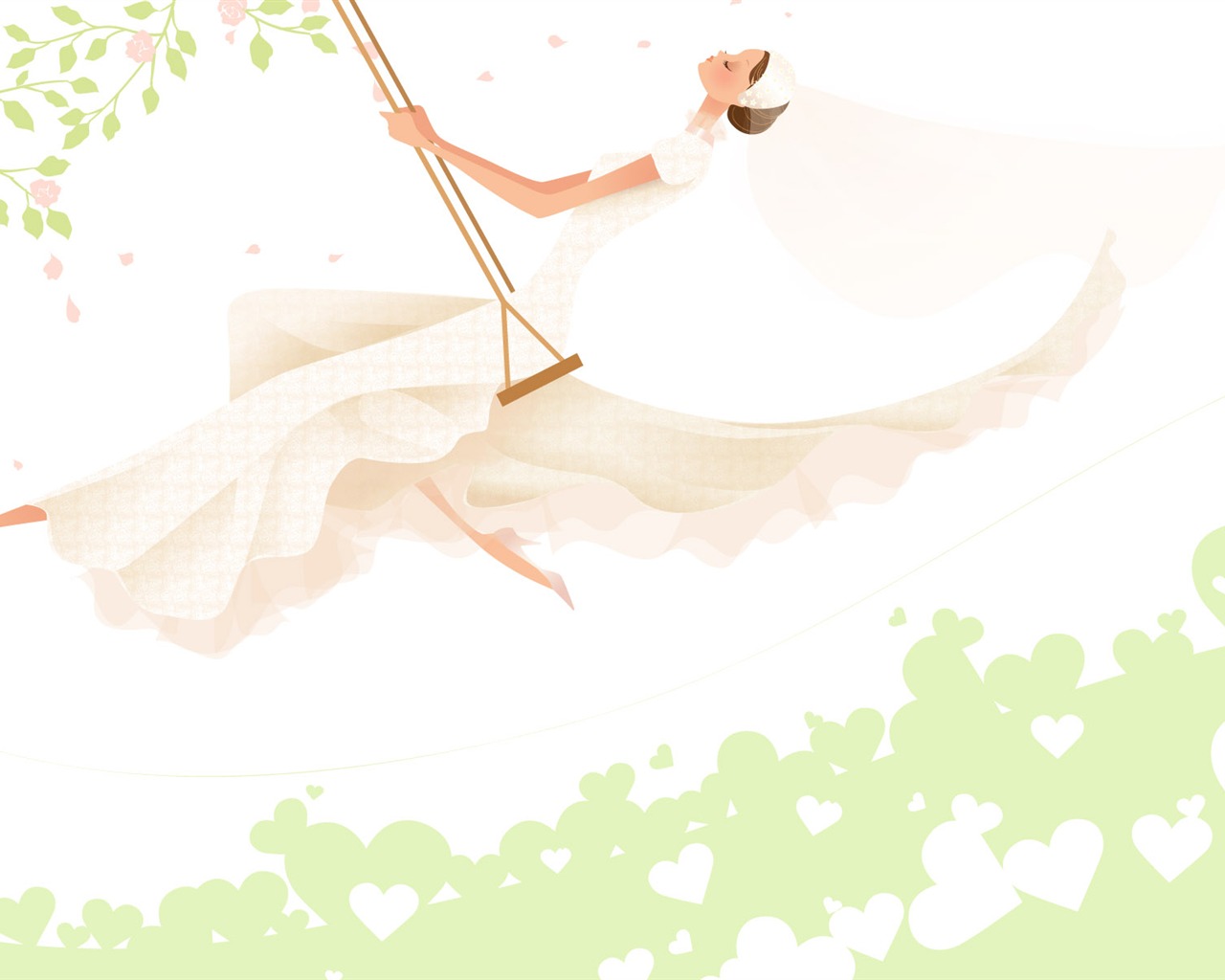 Vector Wallpaper Hochzeit Braut (2) #18 - 1280x1024