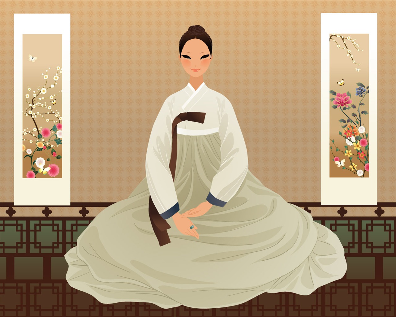 Vector Wallpaper der koreanischen Frauen (2) #9 - 1280x1024