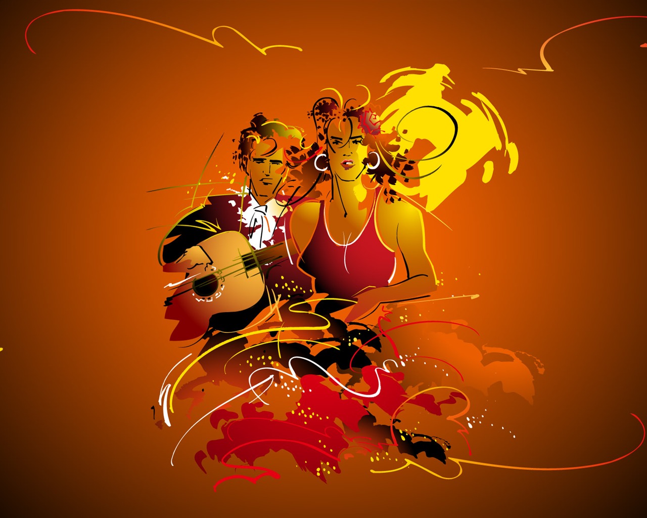 People living movement vector wallpaper (1) #6 - 1280x1024